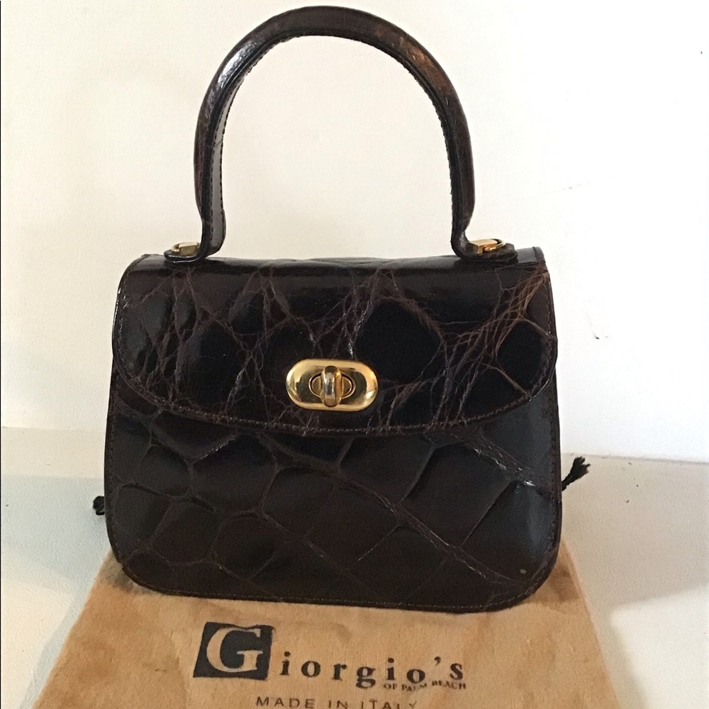 Giorgio’s Palm Beach Brown Alligator Mini Handbag